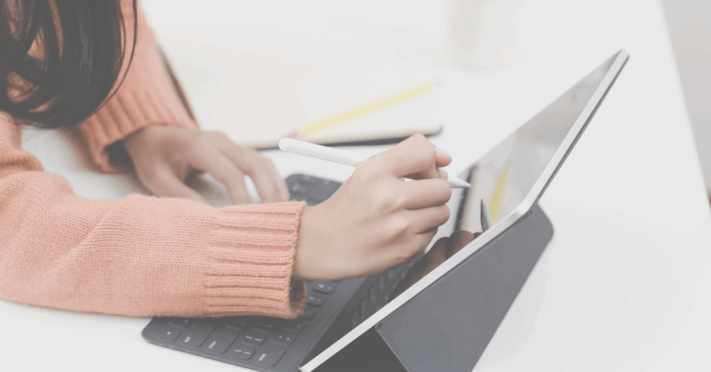 Image of a person interacting with chatbot