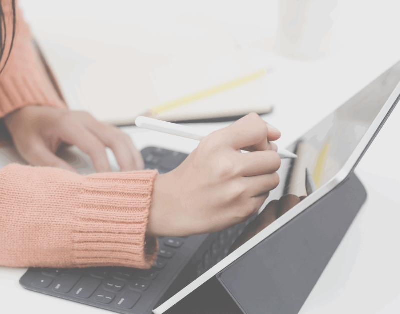 Image of a person interacting with chatbot